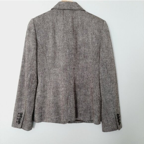 MICHAEL KORS Wool Blend Button up Blazer Jacket Tweed Style Gray Fabric Sz 4 - Picture 8 of 13